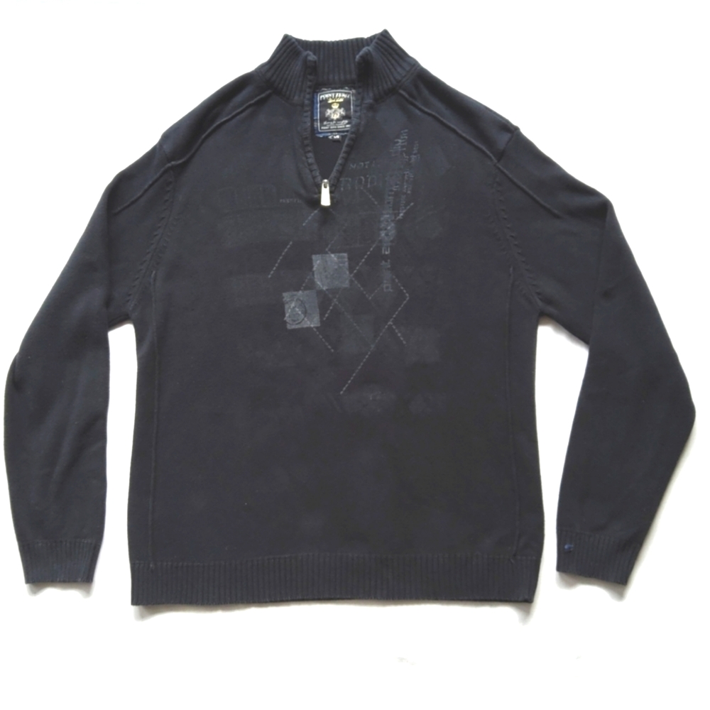Point Zero 1/4 Zip Crew Neck Cotton Sweater- Sz. Lrg